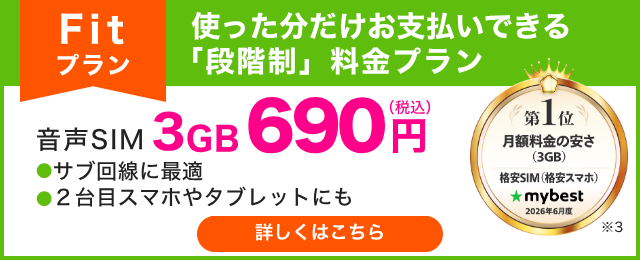 BB.exciteモバイル Fit（段階制）プラン