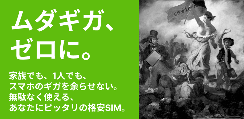 ムダギガ、ゼロに。家族でも、1人でも、スマホのギガを余らせない。無駄なく使える、あなたにピッタリの格安SIM。